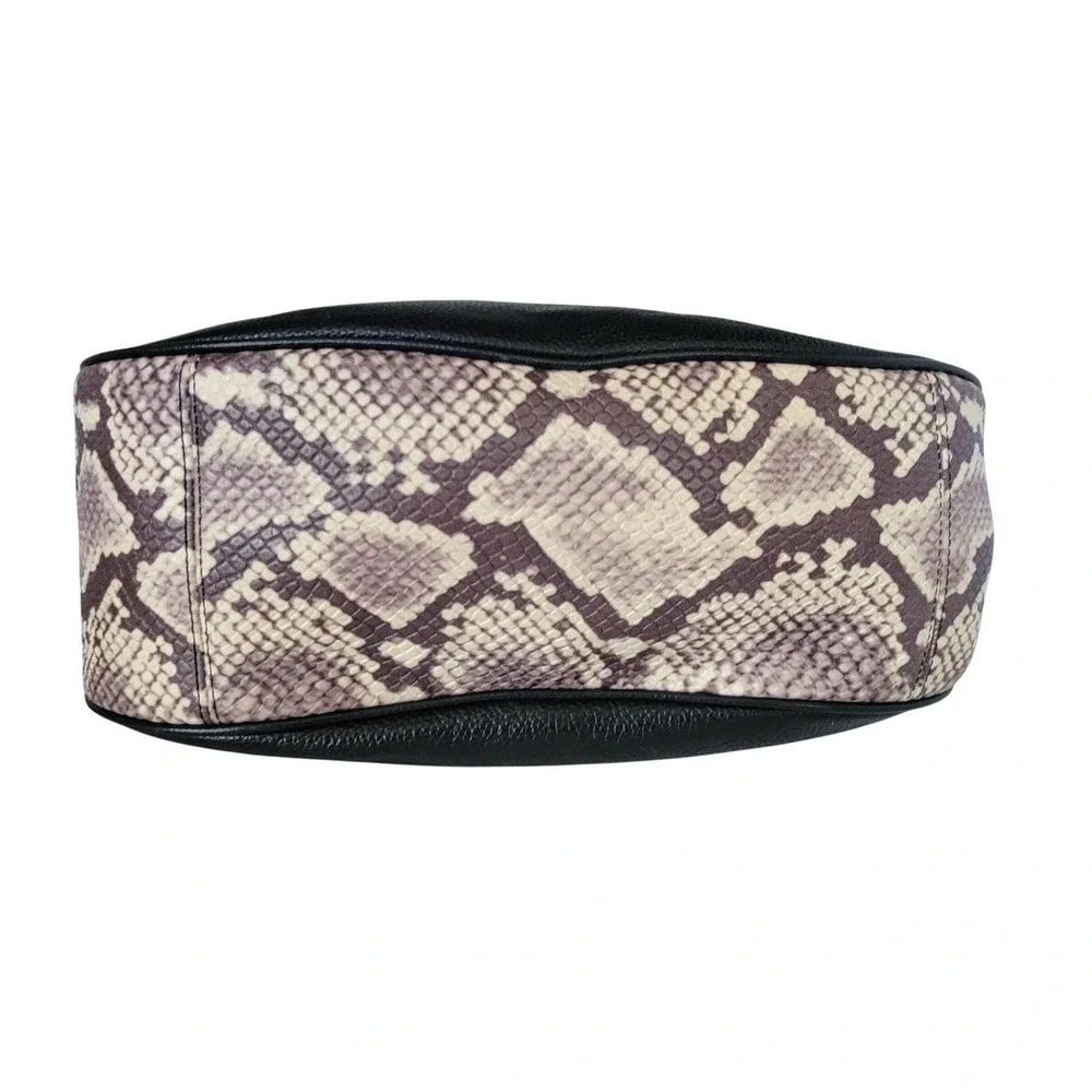 Coach Edie 31 Black Pebbled Leather‎ Snakeskin Python Hobo Bag F57503